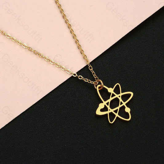 Science Stainless Steel Necklace Gold