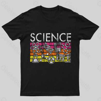 Science Stripes Geek T-Shirt Black / S