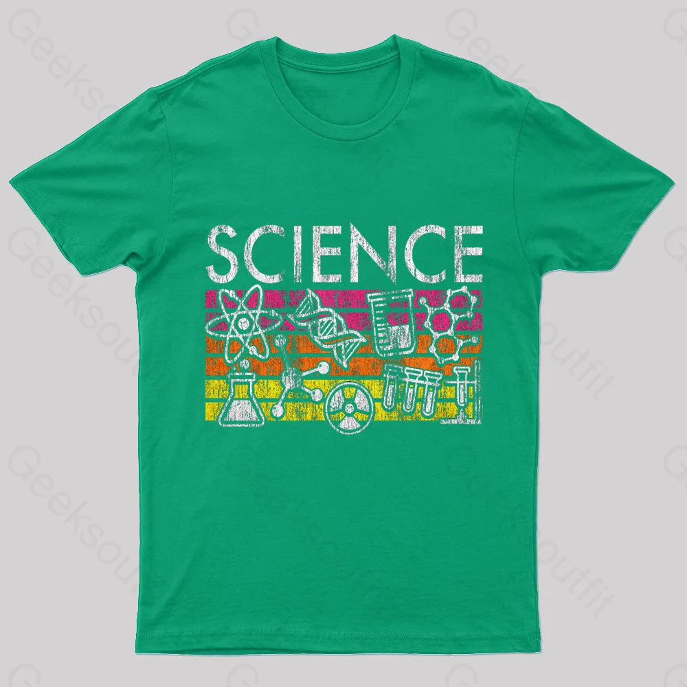 Science Stripes Geek T-Shirt Green / S