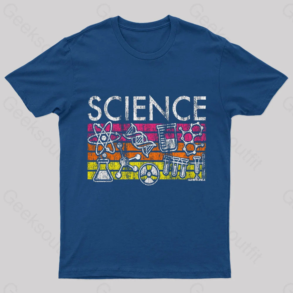 Science Stripes Geek T-Shirt Navy / S