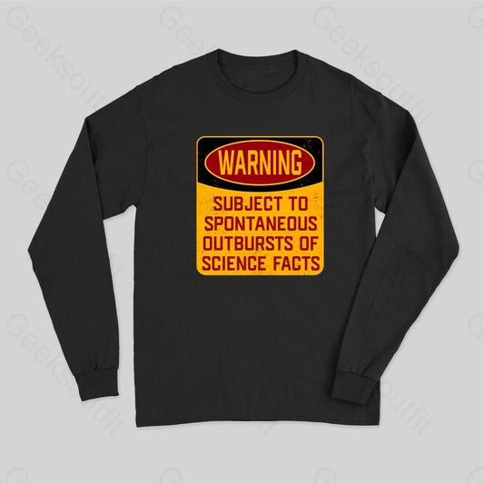 Science Warning Long Sleeve T-Shirt Black / S