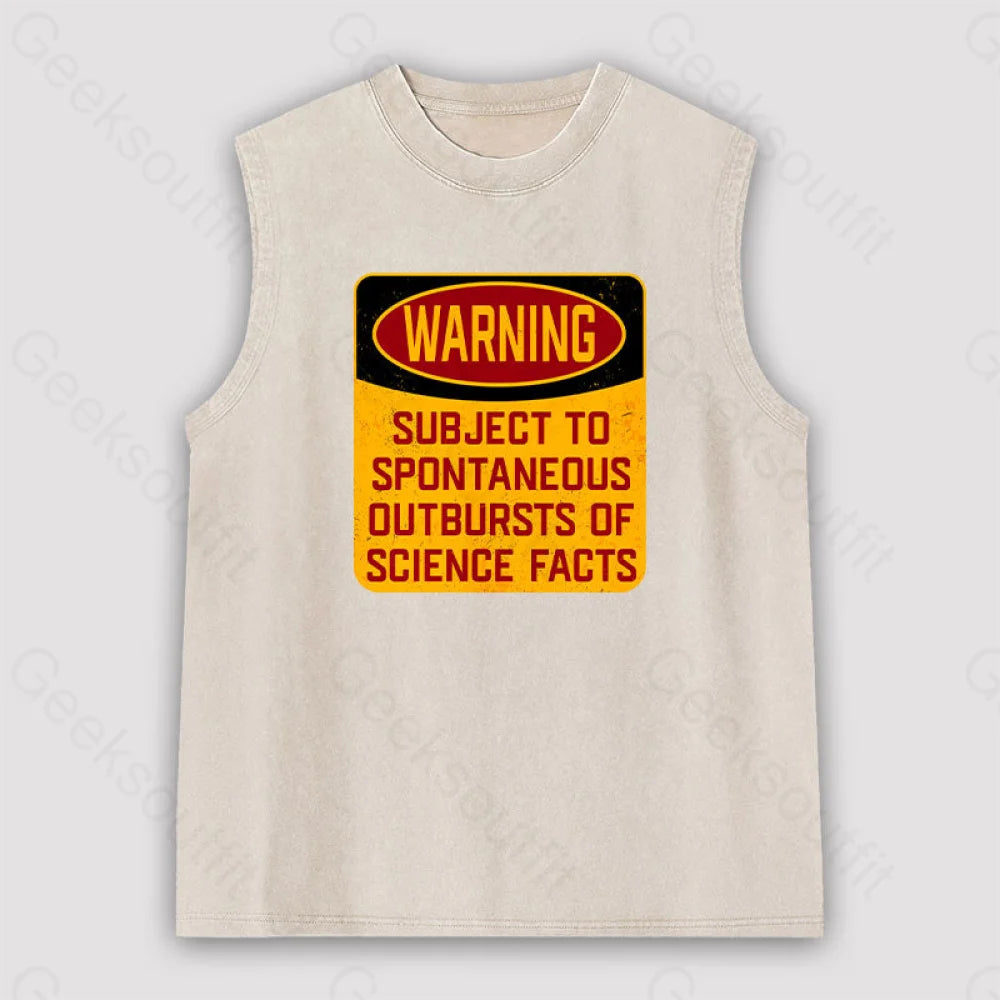 Science Warning Unisex Washed Tank Apricot / S