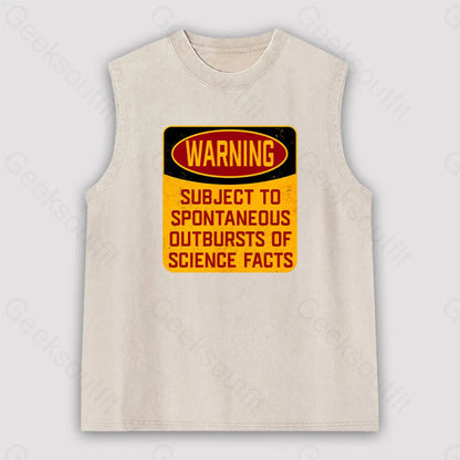 Science Warning Unisex Washed Tank Apricot / S