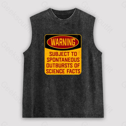 Science Warning Unisex Washed Tank Black / S