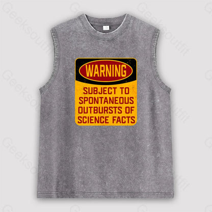 Science Warning Unisex Washed Tank Grey / S