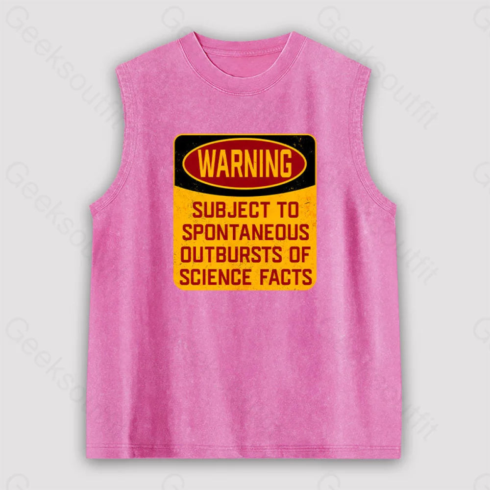 Science Warning Unisex Washed Tank Pink / S