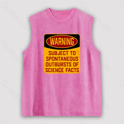 Science Warning Unisex Washed Tank Pink / S