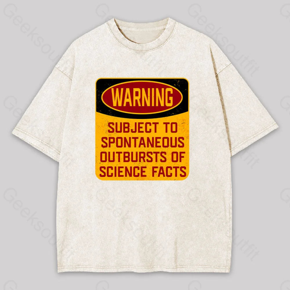 Science Warning Washed T-Shirt Apricot / S