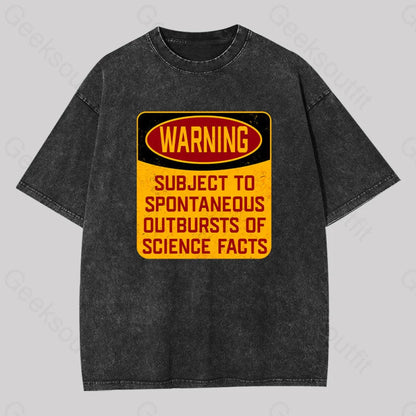 Science Warning Washed T-Shirt Black / S