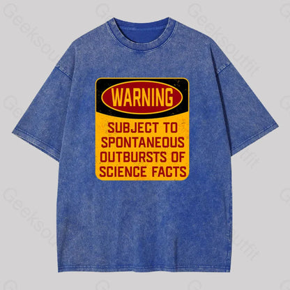 Science Warning Washed T-Shirt Blue / S