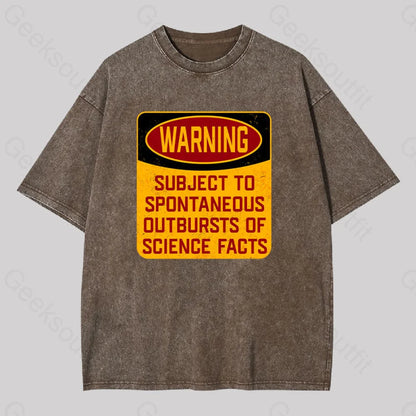 Science Warning Washed T-Shirt Coffee / S