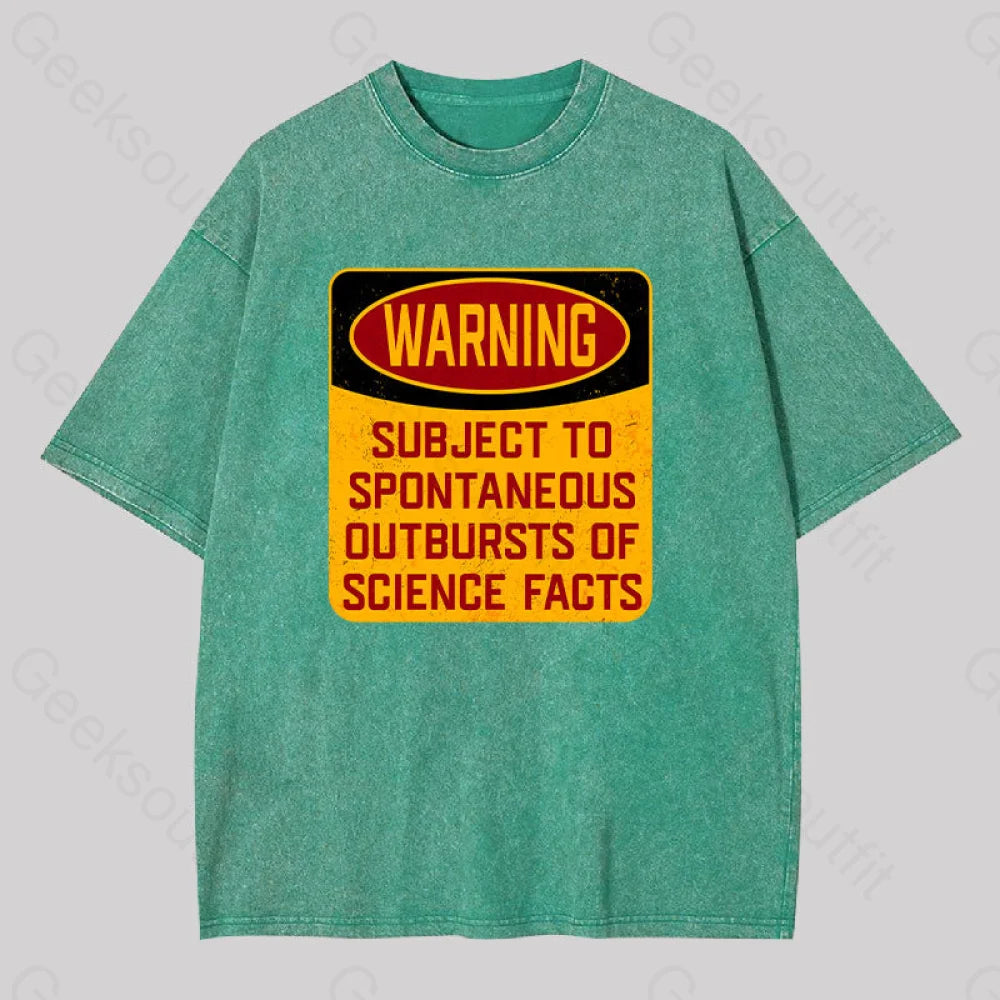 Science Warning Washed T-Shirt Grass Green / S