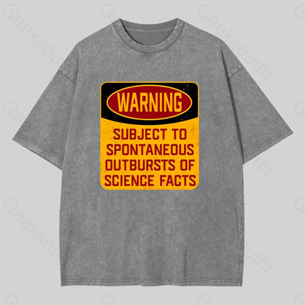 Science Warning Washed T-Shirt Grey / S