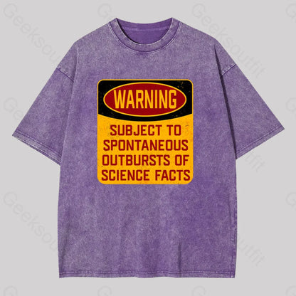 Science Warning Washed T-Shirt Purple / S