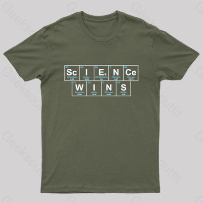 Science Wins Nerd T-Shirt Army Green / S