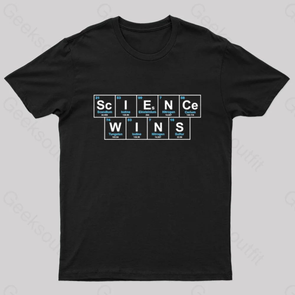 Science Wins Nerd T-Shirt Black / S