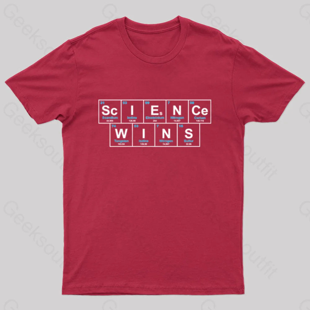 Science Wins Nerd T-Shirt Red / S