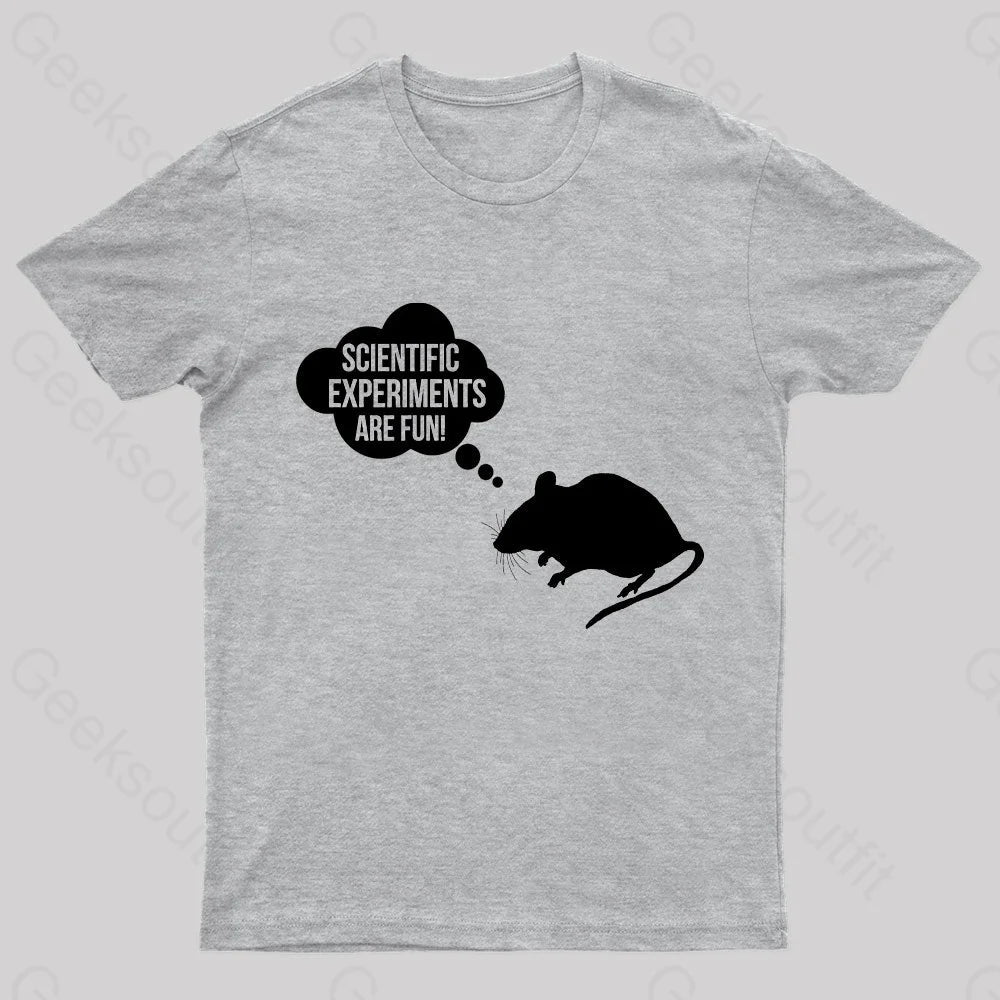 Scientific Experiments Are Fun Nerd T-Shirt Grey / S