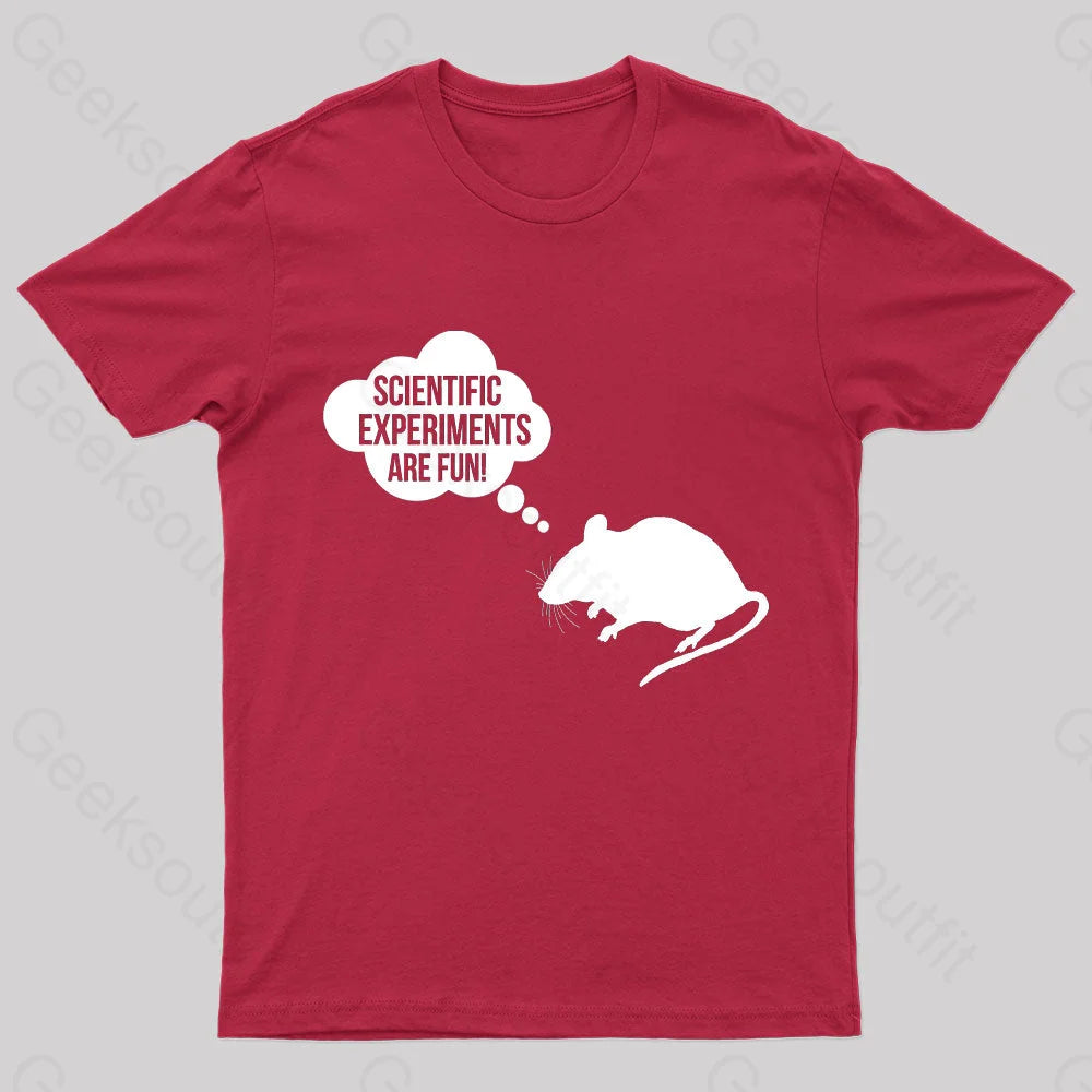 Scientific Experiments Are Fun Nerd T-Shirt Red / S