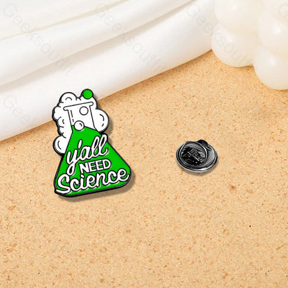 Scientific Optimism Pins Green Bottle