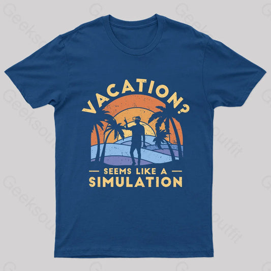 Seems Like A Simulation Nerd T-Shirt Navy / S