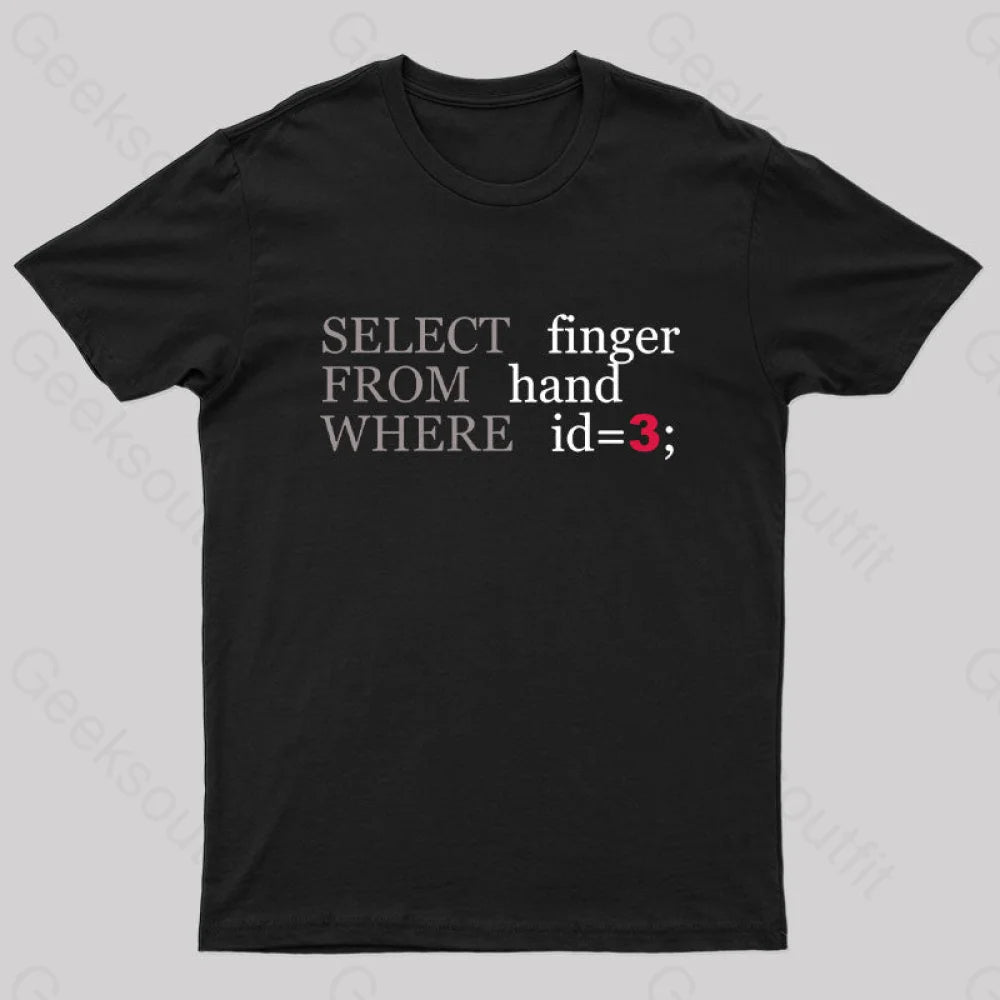 Select For Where Geek T-Shirt Black / S