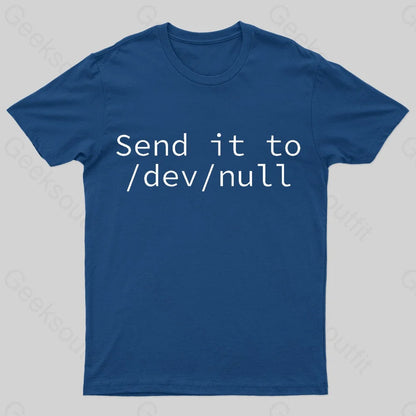 Send It To /Dev/Null Nerd T-Shirt Navy / S