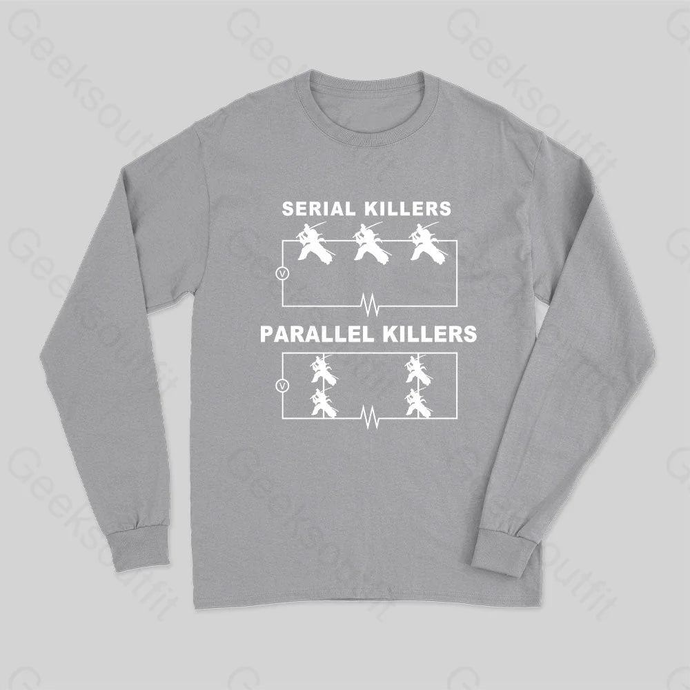 Serial Killers Vs Parallel Circuit Diagram Long Sleeve T-Shirt Grey / S