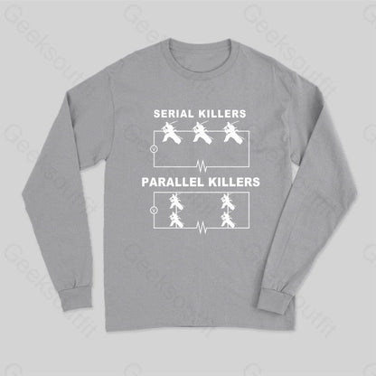 Serial Killers Vs Parallel Circuit Diagram Long Sleeve T-Shirt Grey / S