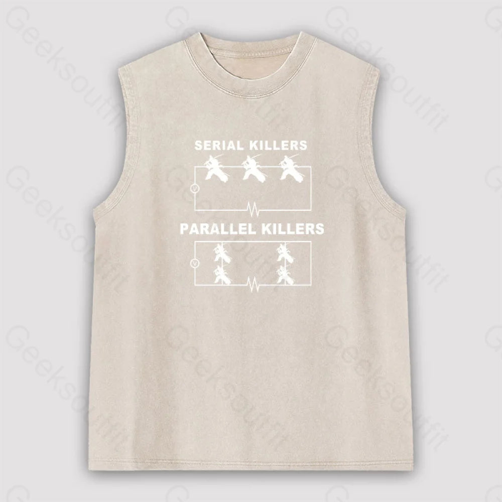 Serial Killers Vs Parallel Circuit Diagram Unisex Washed Tank Apricot / S