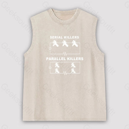 Serial Killers Vs Parallel Circuit Diagram Unisex Washed Tank Apricot / S