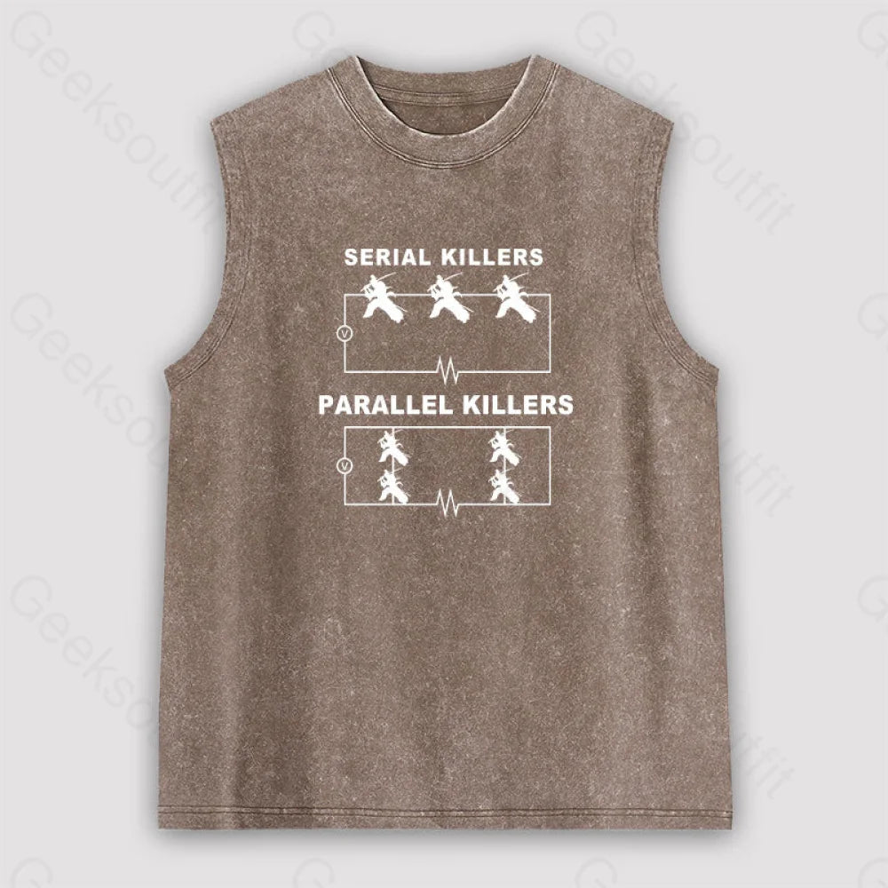 Serial Killers Vs Parallel Circuit Diagram Unisex Washed Tank Brown / S