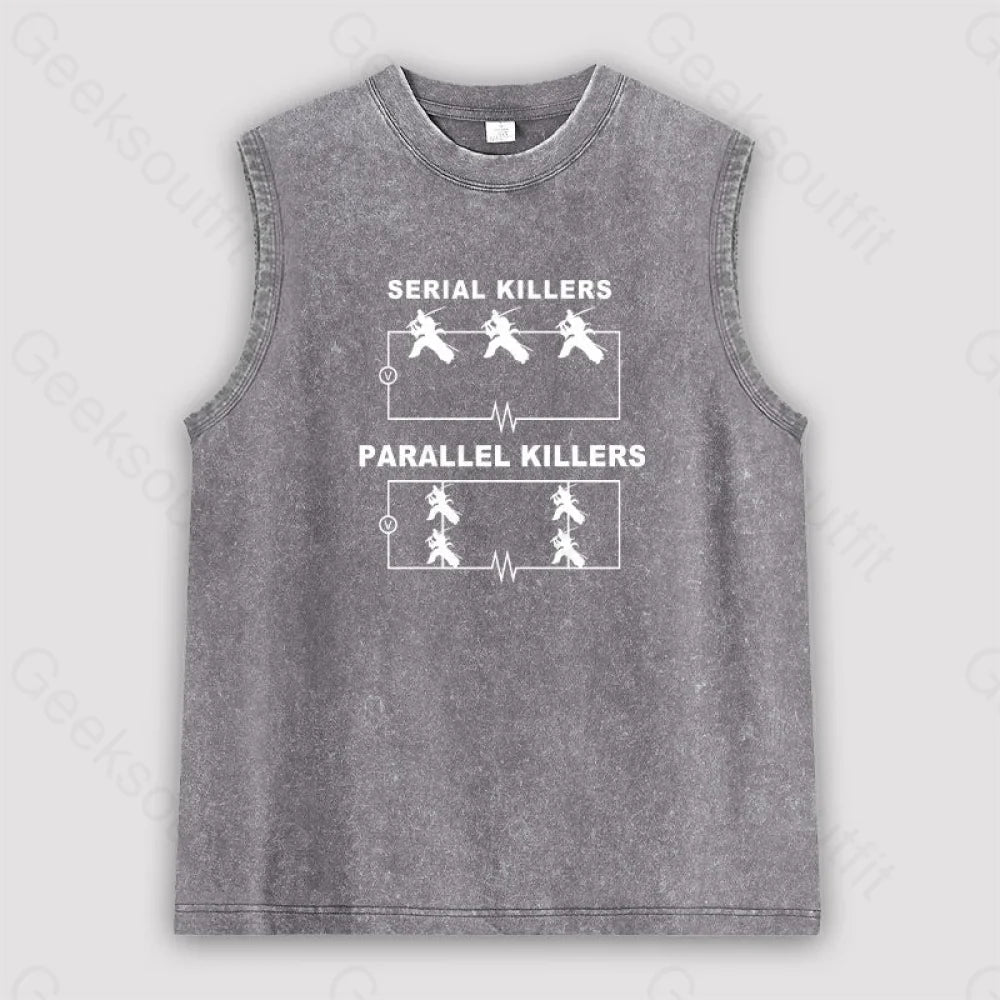 Serial Killers Vs Parallel Circuit Diagram Unisex Washed Tank Grey / S