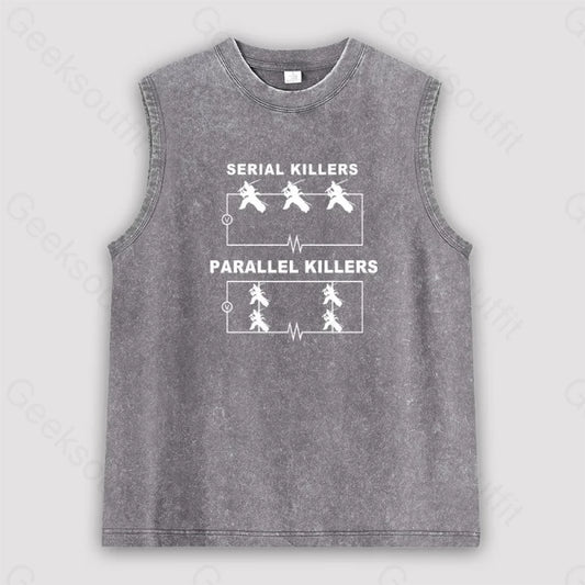 Serial Killers Vs Parallel Circuit Diagram Unisex Washed Tank Grey / S