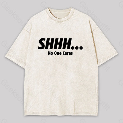 Shhh No One Cares Washed T-Shirt Apricot / S