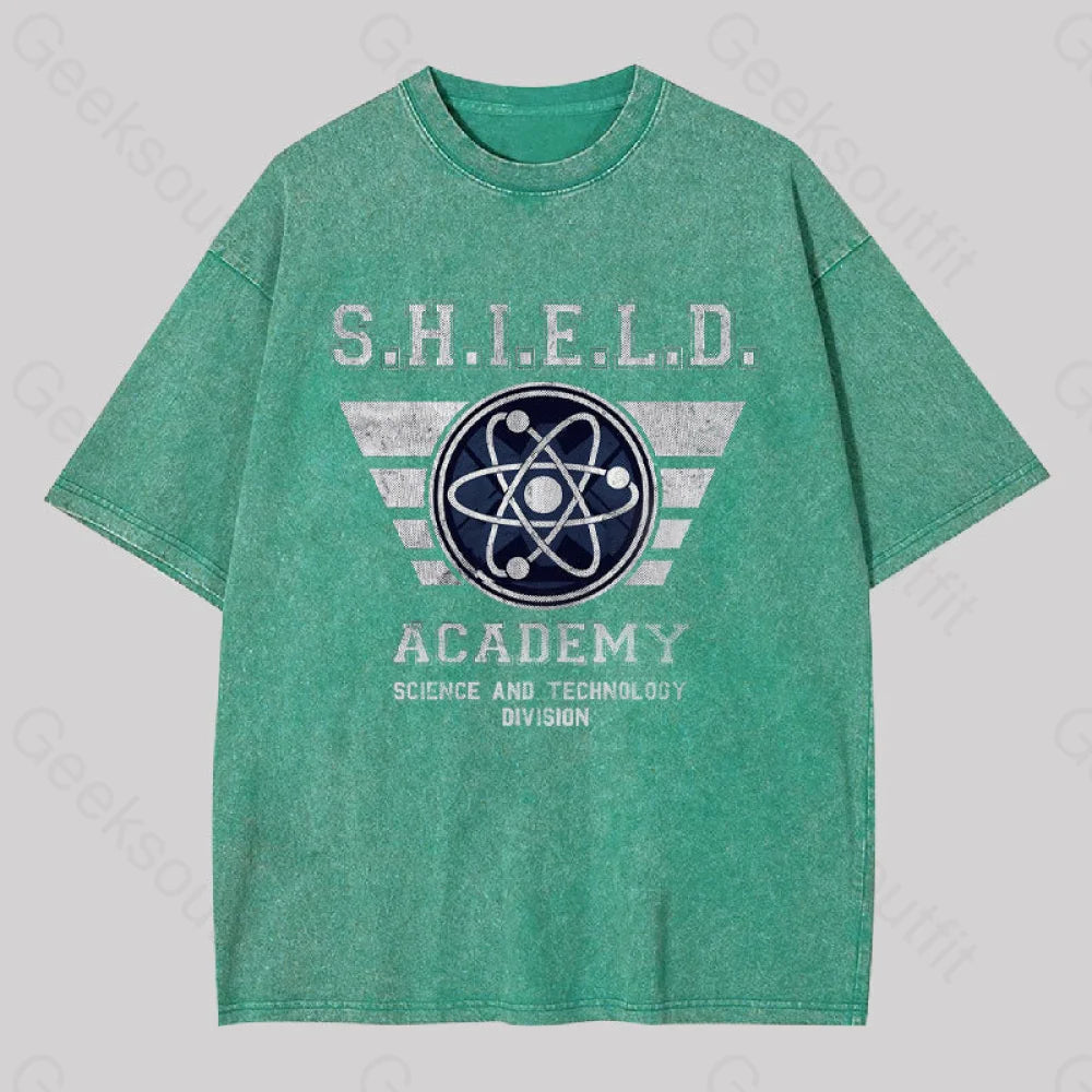 Shield U Geek Washed T-Shirt Grass Green / S