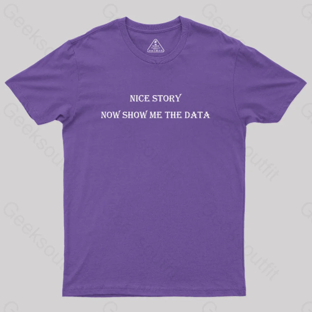 Show Me The Data Simple Geek T-Shirt Purple / S