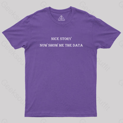 Show Me The Data Simple Geek T-Shirt Purple / S