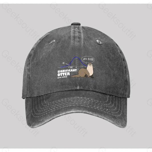 Significant Otter Washed Vintage Baseball Cap Grey