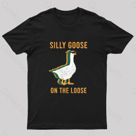 Silly Goose On The Loose Nerd T-Shirt Black / S