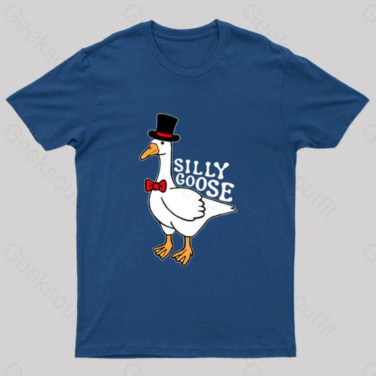 Silly Goose With Top Hat T-Shirt Navy / S