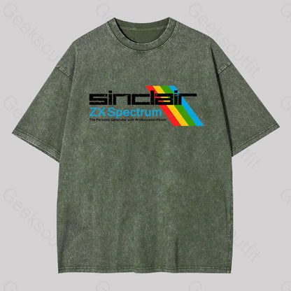 Sinclai Zx Spectrum Geek Washed T-Shirt Army Green / S Yc