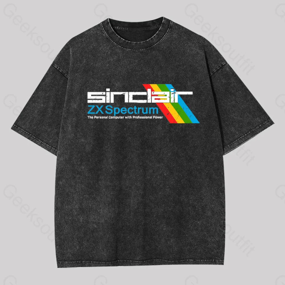 Sinclai Zx Spectrum Geek Washed T-Shirt Black / S Yc