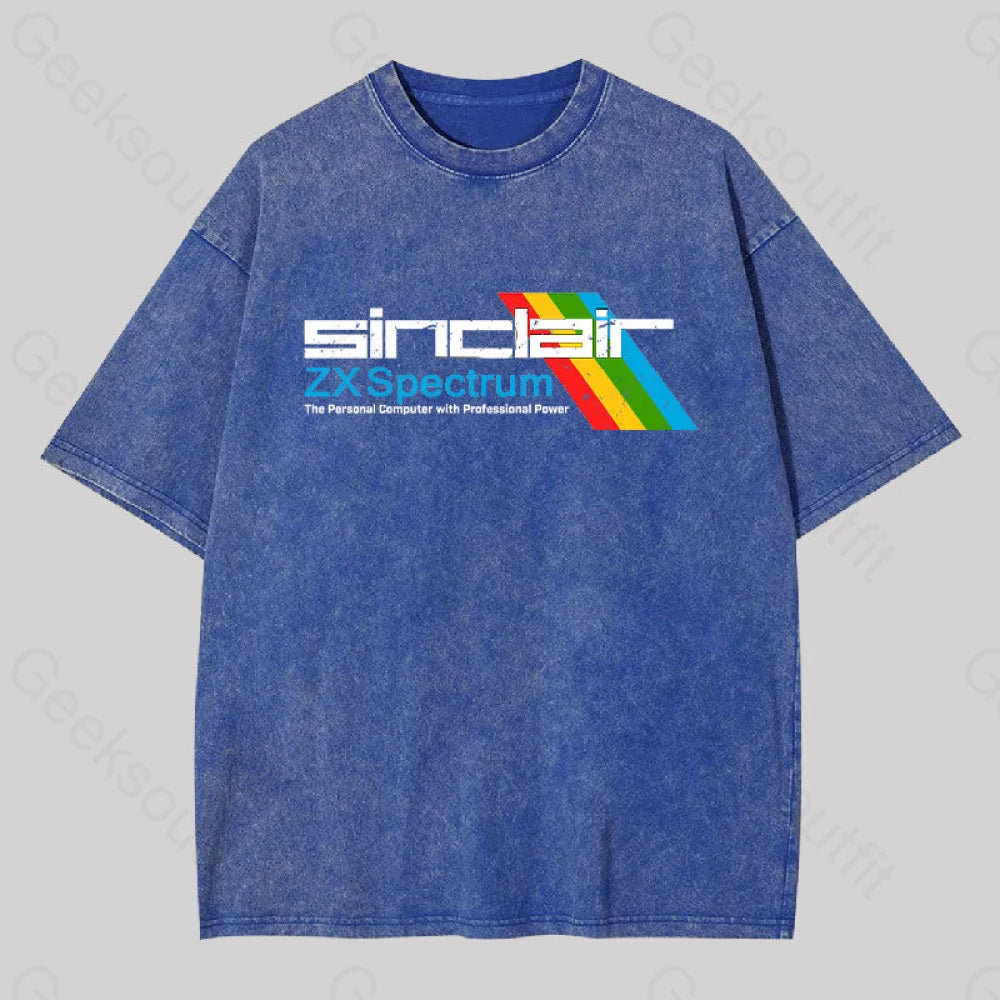 Sinclai Zx Spectrum Geek Washed T-Shirt Blue / S Yc