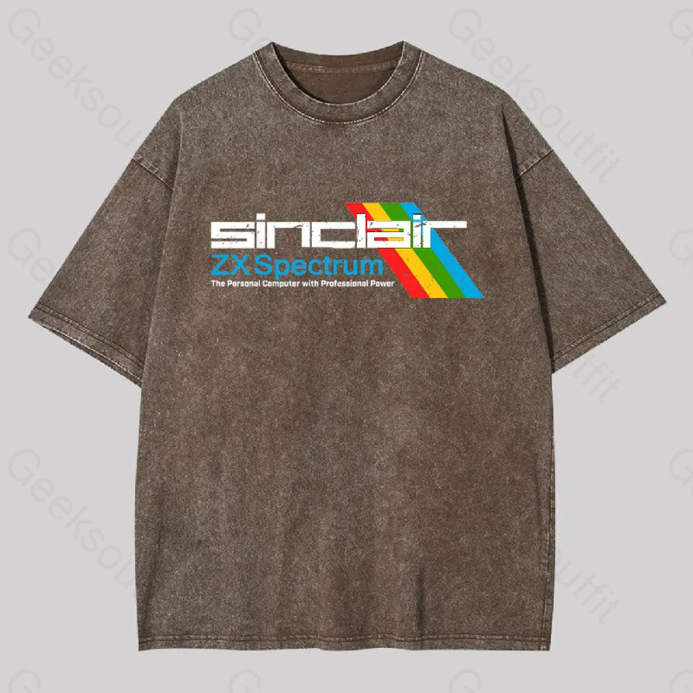 Sinclai Zx Spectrum Geek Washed T-Shirt Coffee / S Yc