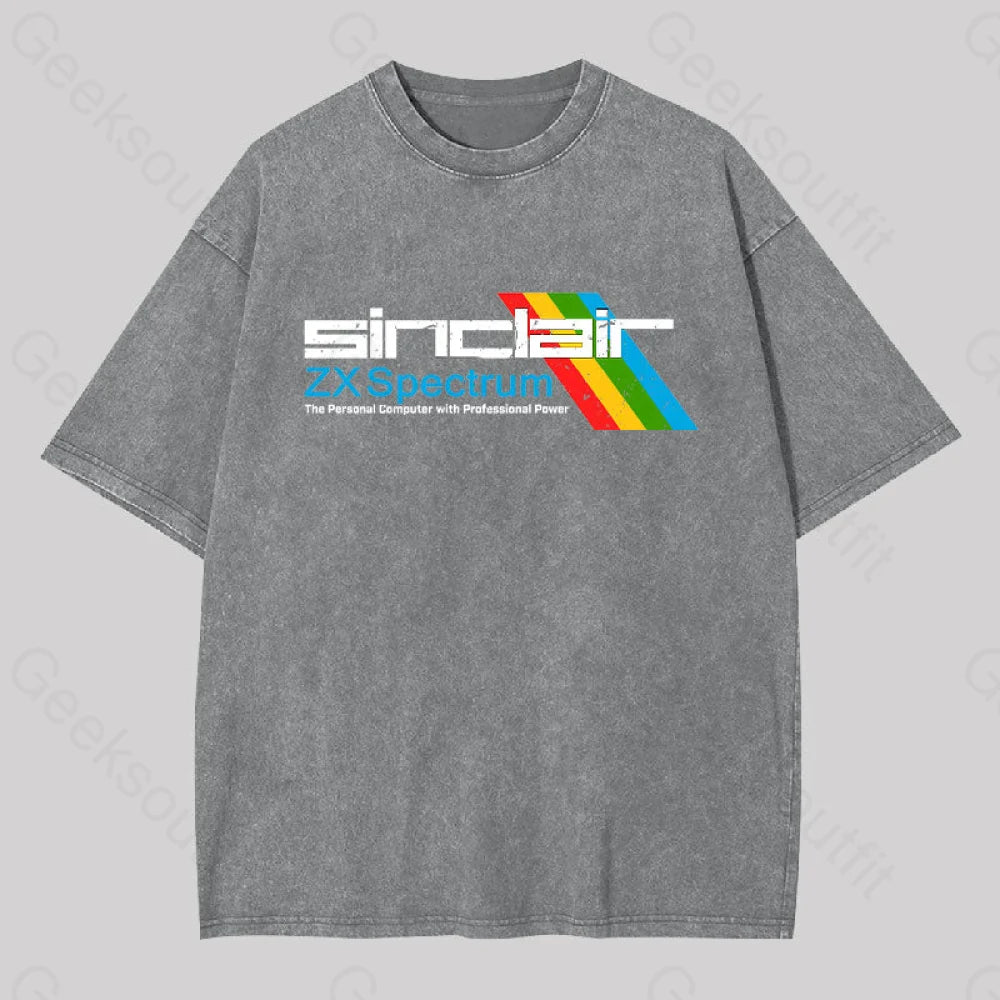 Sinclai Zx Spectrum Geek Washed T-Shirt Grey / S Yc