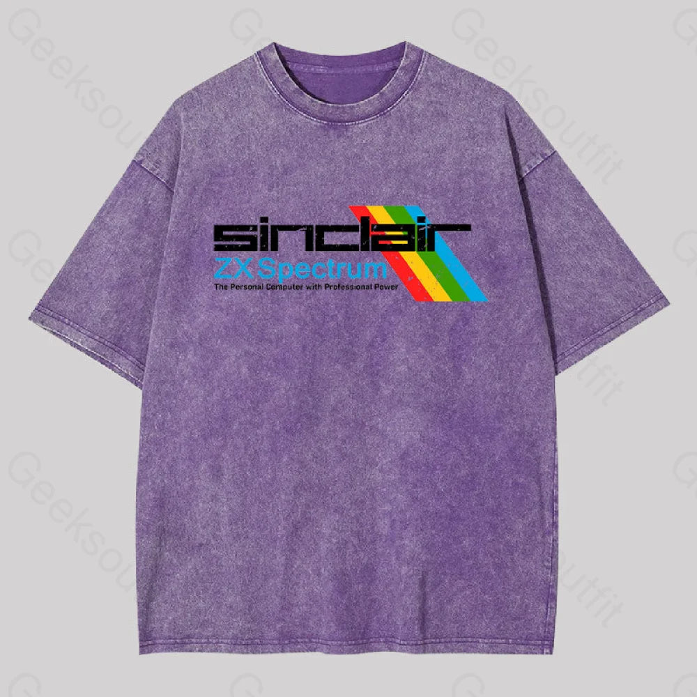 Sinclai Zx Spectrum Geek Washed T-Shirt Purple / S Yc