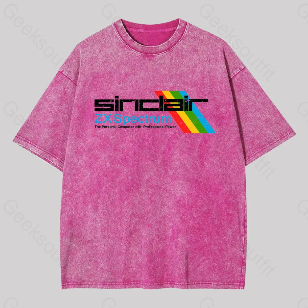 Sinclai Zx Spectrum Geek Washed T-Shirt Rose Red / S Yc