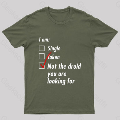 Single Taken Droid Nerd T-Shirt Army Green / S