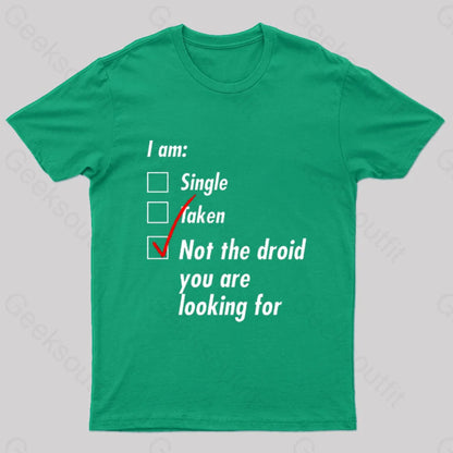 Single Taken Droid Nerd T-Shirt Green / S